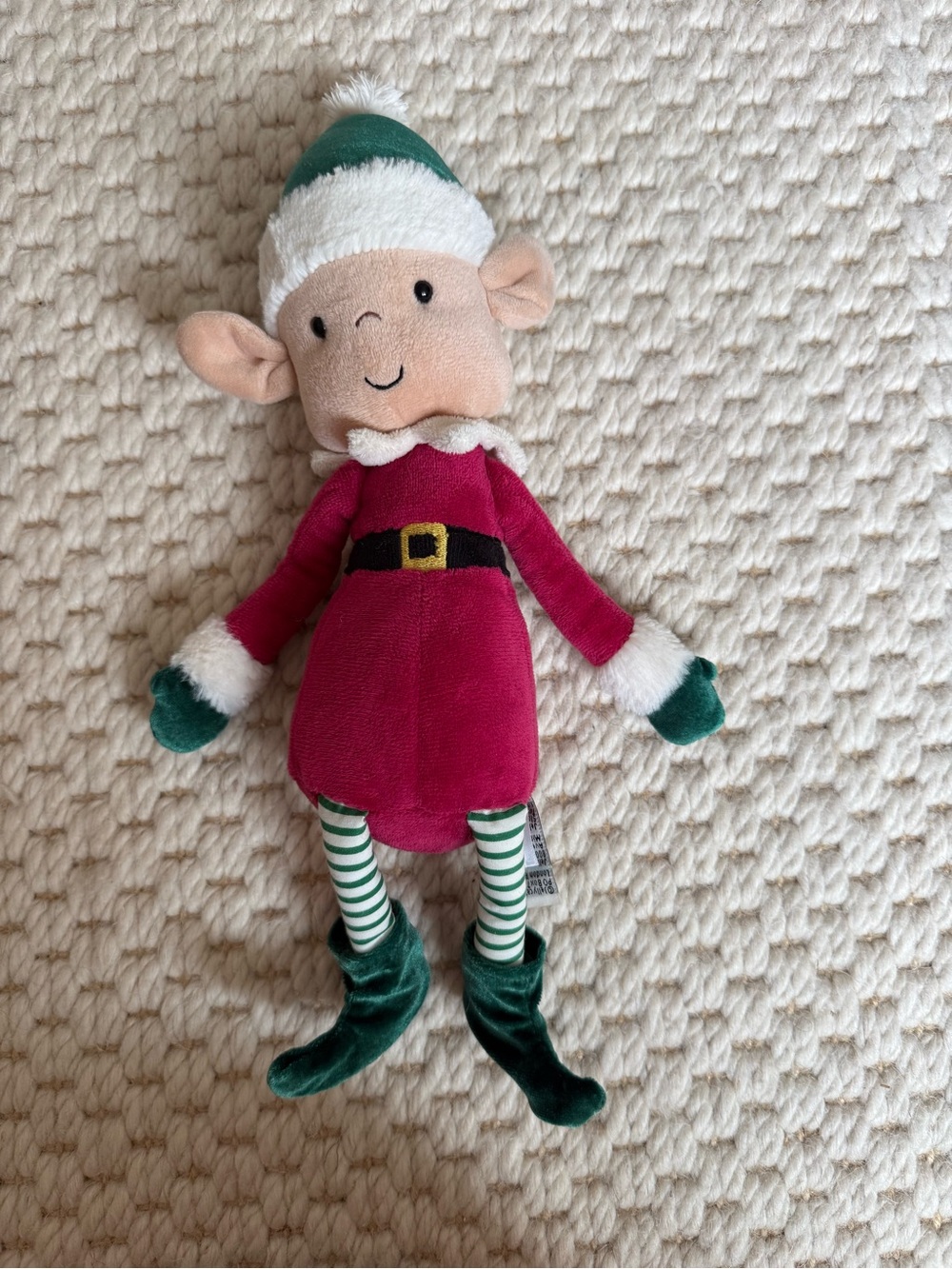 Jellycat Plush Elf in Green, Red, White